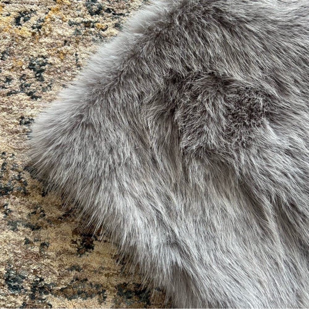 Azazie Gray Faux Fur Wrap - Picture 3 of 8
